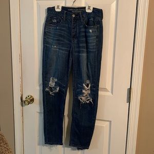 American Eagle distressed blue jeans. Size 4.